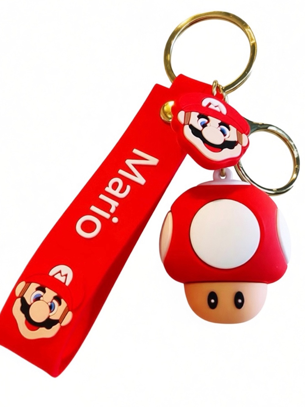 Super Mario Red Mushroom Silicone Keychain Bag Charm